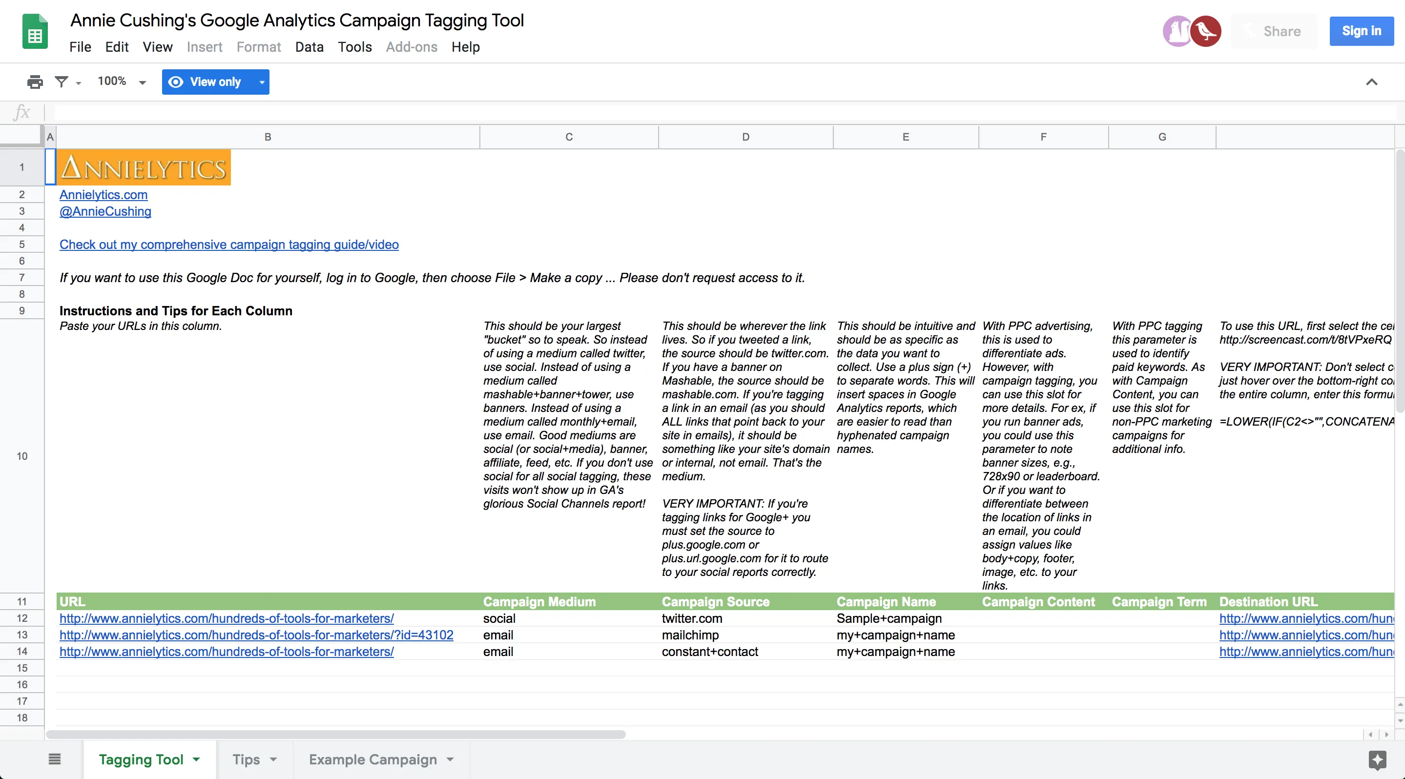 UTM Builder - Annielytics