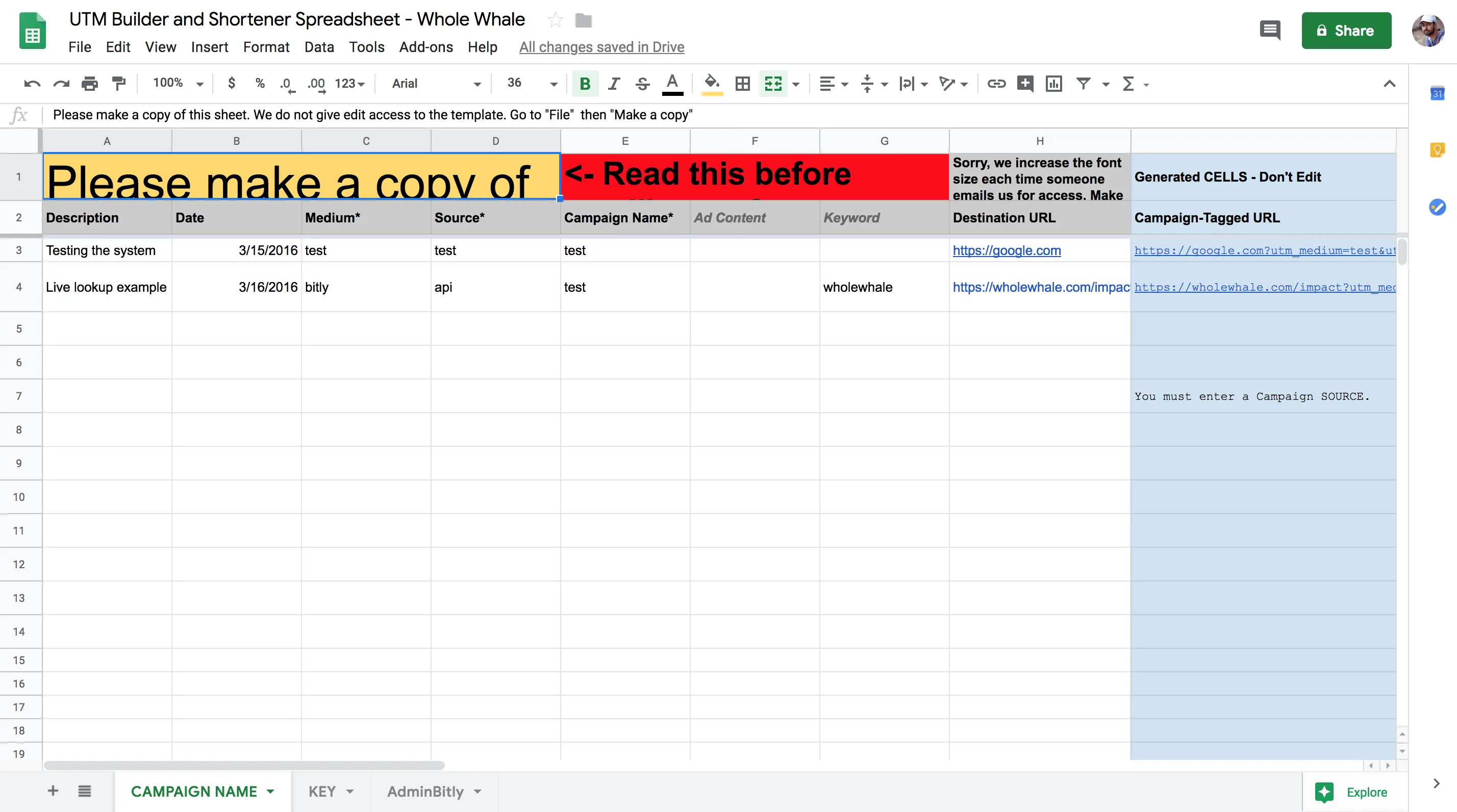 UTM Builder - Whole Whale